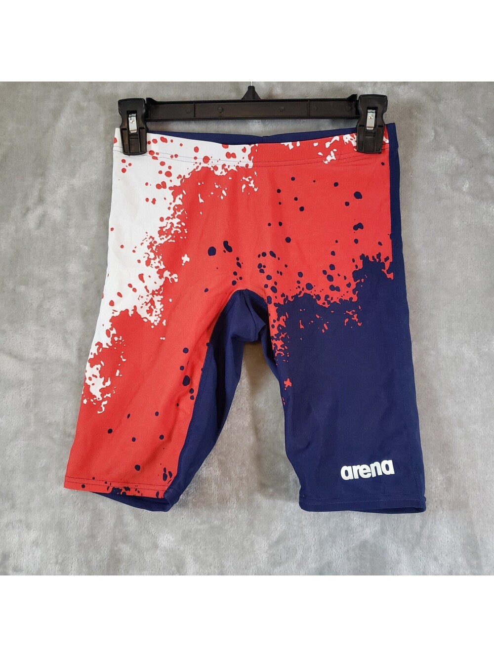 Arena Spraypaint Jammer Men’s Swim Bottom Size 28 Blue/Red/White Splatter